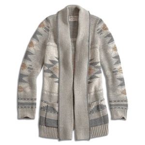 Lucky Brand Intarsia open front Sweater